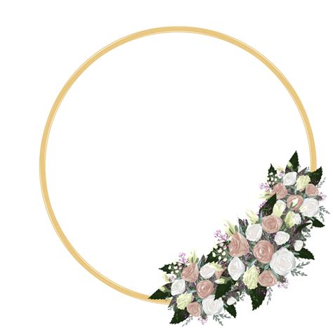 Golden Floral Frame 21599160 Png