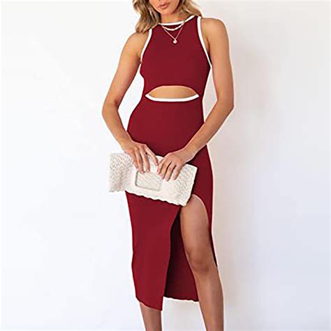 Zunfeo Summer Dresses For Women 2024 Sexy Sleeveless Knit Bodycon