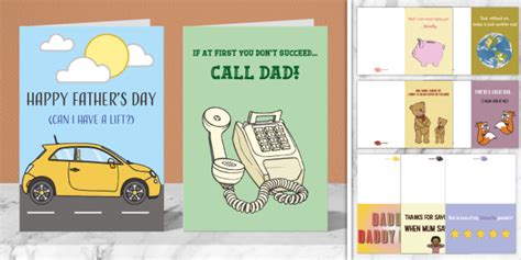 Printable Funny Fathers Day Cards Pack Twinkl Party