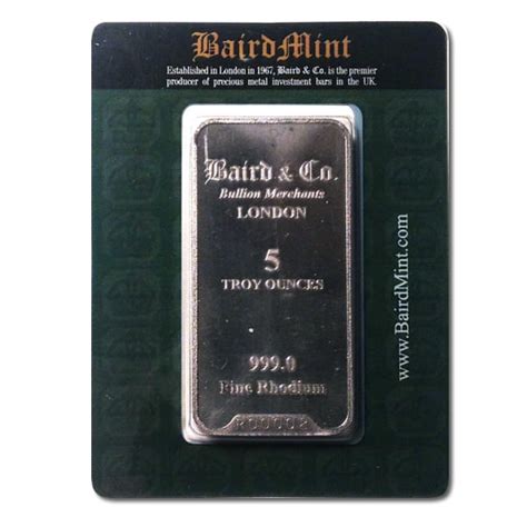 5 Ounce Rhodium Bar - Capital Bullion