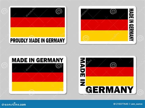 Made In Germany Label Sticker Vector Set Merchandise Tag With German