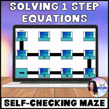 Solving Step Equations Digital Self Checking Maze With Negative Answers