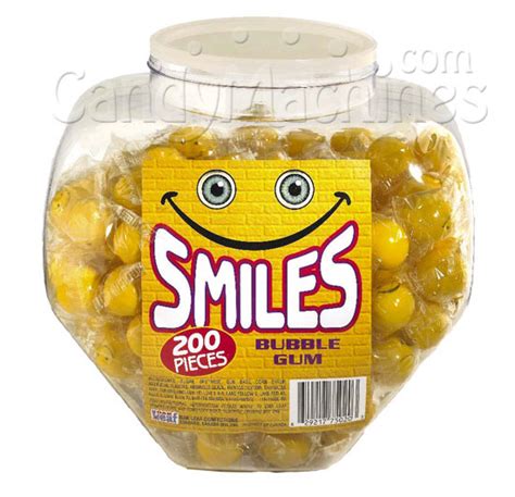 Smiley Face Gumballs Single Wrapped 200 Ct Jar