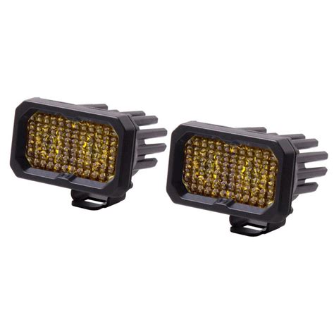 Diode Dynamics® Stage Series 2″ Ssc2 Saedot Yellow Pro Flood Led Pod Abl Pair