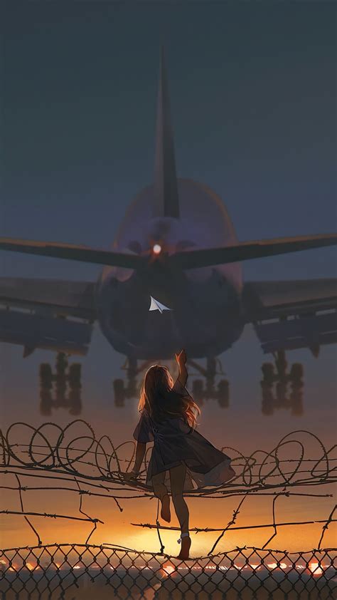 Anime Anime Girls Airplane Hd Phone Wallpaper Rare Gallery