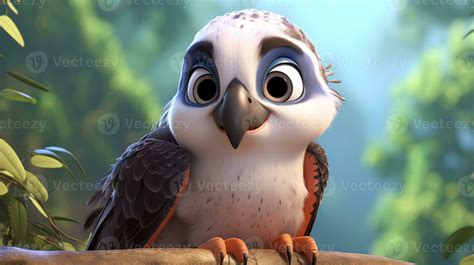 a cute little Peregrine Falcon in Disney cartoon style. Generative AI ...