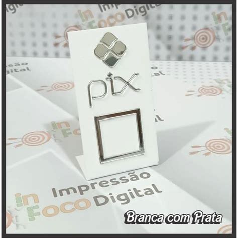 Placa Pix Display Em Acr Lico Branco Espelhado Voc Personaliza O