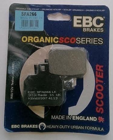 Fits Piaggio X8 X9 125 200 250 EBC Organic REAR Disc Brake Pads SFA266