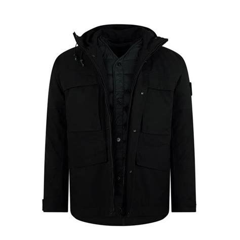 Stone Island Ghost Military Jacket Men Black V0029 Flannels