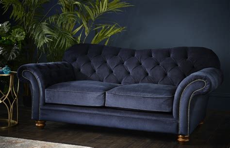 Blue Fabric Chesterfield Sofa Baci Living Room