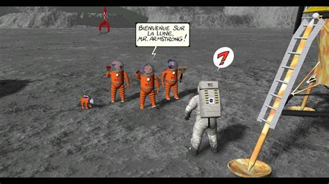 Tintin Greets Neil Armstrong On The Moon Youtube