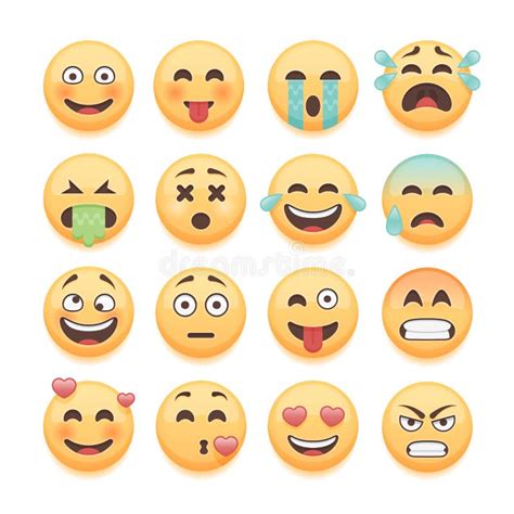 Sistema De Emoji Iconos Digitales Del Vector De Los Objetos De La