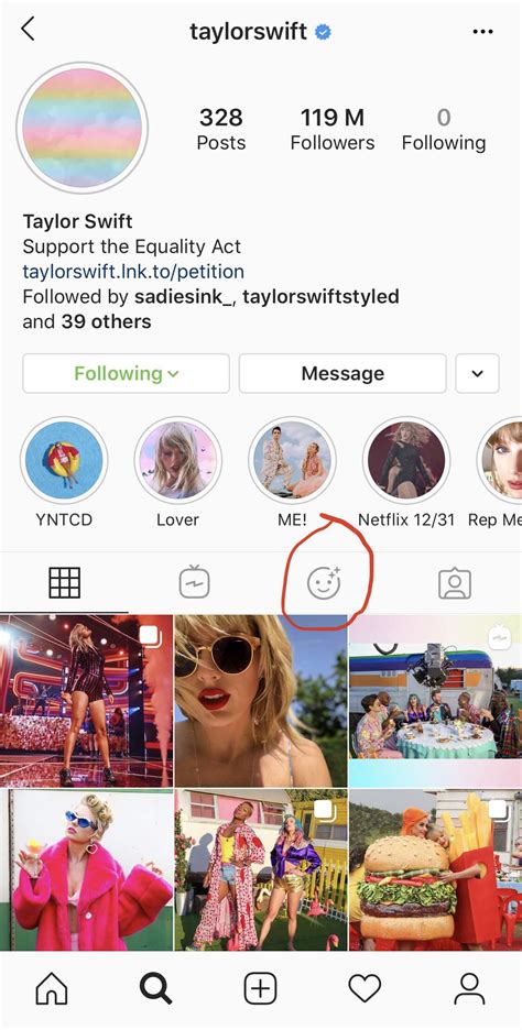 New tab on Taylor’s Instagram profile. Haven’t seen it on any others ...