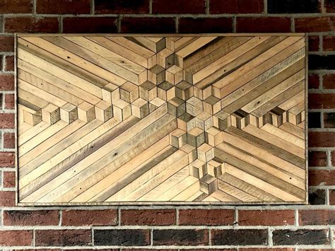 Reclaimed Wood Wall Art Rustic Natural Wood Mosaic - Etsy