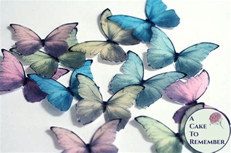 Edible Butterflies 12 Wafer Paper Pastel Butterflies Wedding Etsy