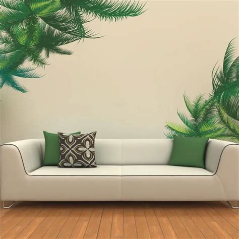 % Green Palm Tree Wall Sticker Living Room Bedroom TV Background Decor ...