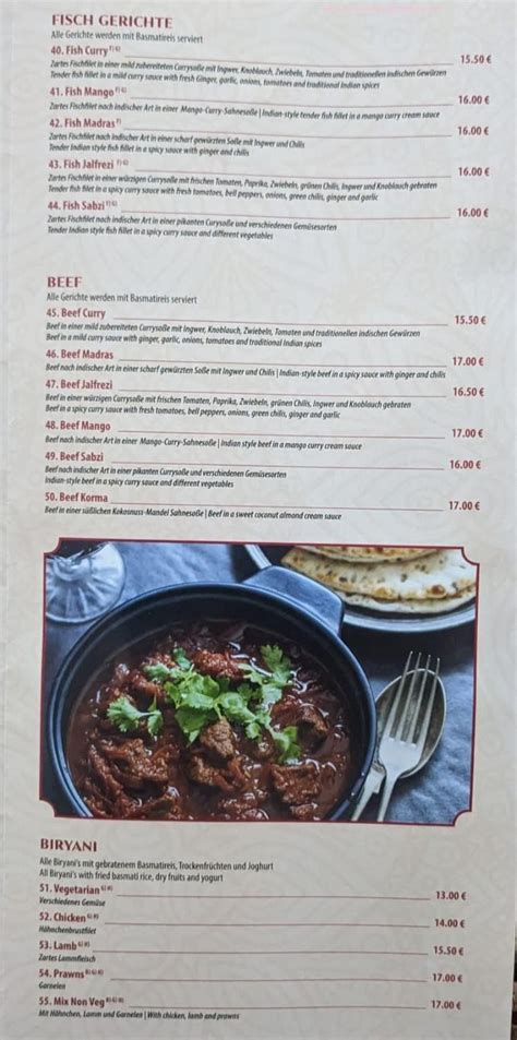 Speisekarte Von Namaste India Restaurant Bitburg