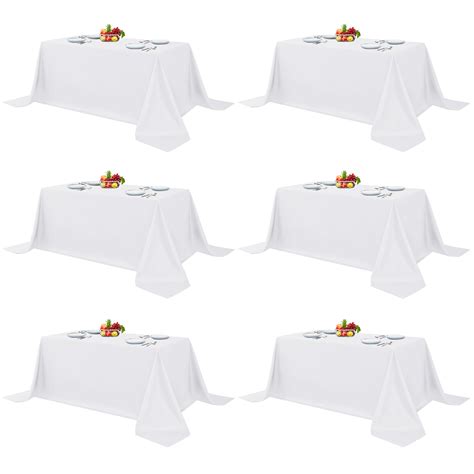 Fitable White Table Clothes For Rectangle Tables Pack X