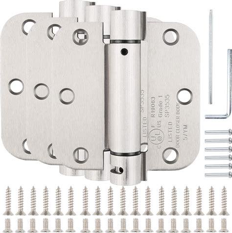 Hugexpen 2 Pack 3 Self Closing Door Hinges Stainless Steel Heavy Duty Spring Hinges 5