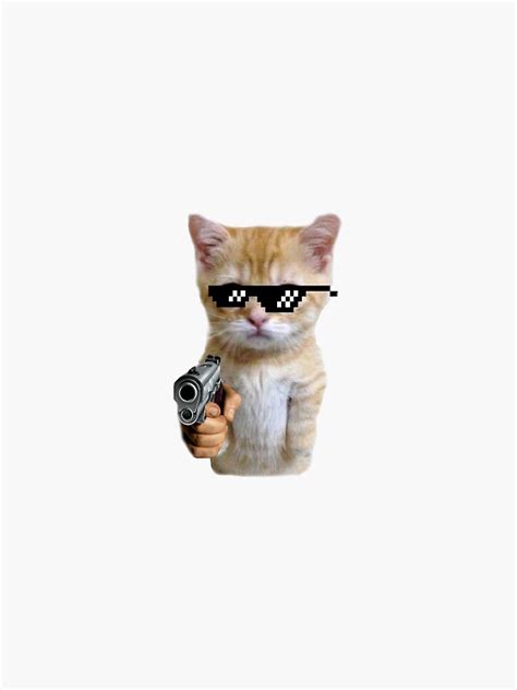 Funny Cat Face With Funky Glasses Sticker For Sale By Mednegozio