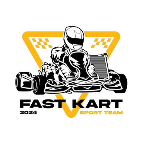 Diseño de ilustración de vector de carreras de kart Vector Premium