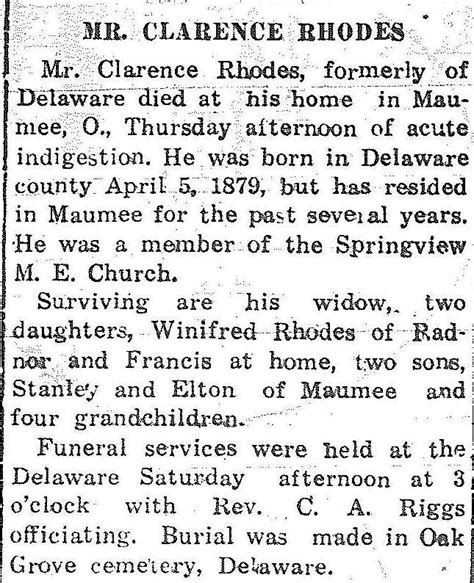 Clarence Lloyd Rhoades Find A Grave Memorial