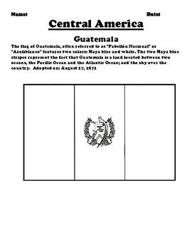 Guatemala FLAG WORKSHEET By Northeast Education TPT