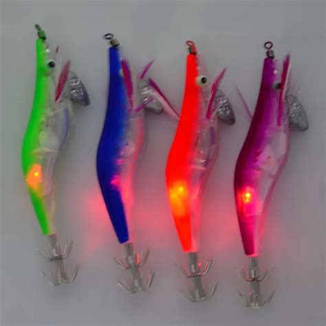 1pc LED Electronic Luminous Shrimp Lure Squid Night Fishing Squid Jigs