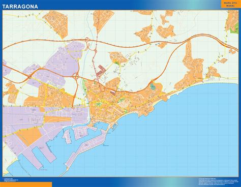 Map of Tarragona Spain | Wall maps