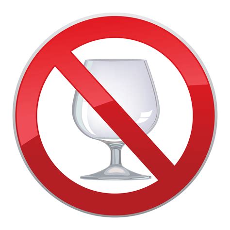 No Alcohol Drink Sign Prohibition Icon Ban Liquor Label 511908 Vector