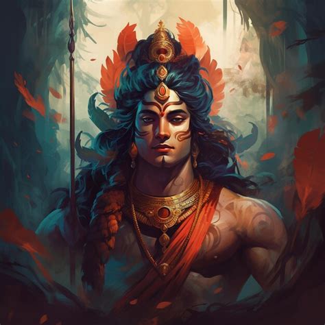 Premium Ai Image Hindu God Sri Rama With Bow And Arrows Shree Ram