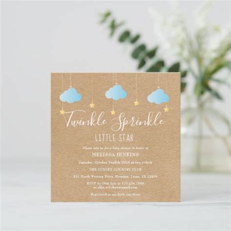 Twinkle Sprinkle Little Star Baby Sprinkle /Shower Invitation | Zazzle