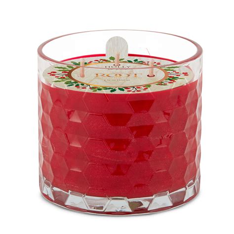 Root Candles Holly And Ivy 3 Wick Honeycomb Holiday Glass Candle By Rootthe Lamp Stand