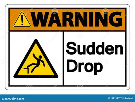 Warning Sudden Drop Off Be Careful Symbol Sign Vector Illustration