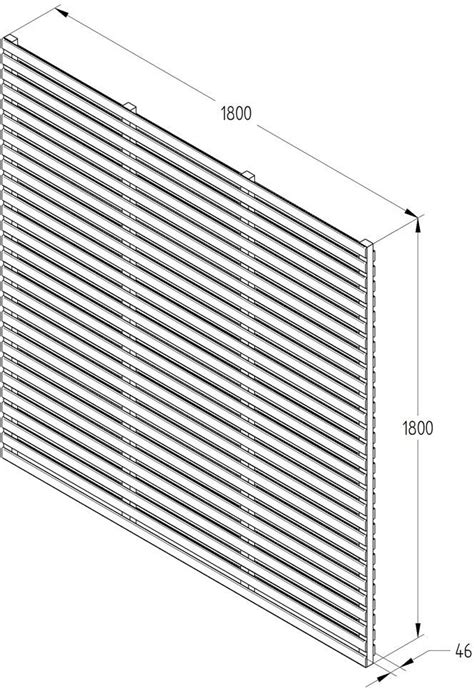 6ft High 1800mm Forest Contemporary Double Sided Slatted Fence Panel