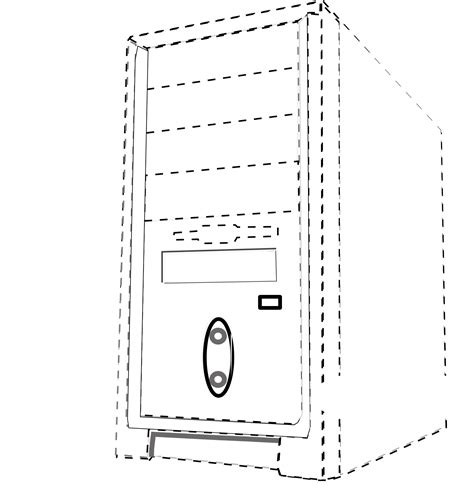 Dotted Drawing Of Computer System Unit Free Image Download