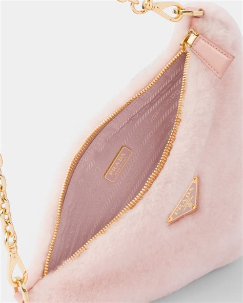 Orchid Pink Shearling Mini Bag Prada