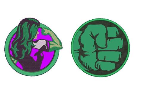 Hulk and She Hulk Logo Embroidery Applique Designs Superhero - Etsy Canada