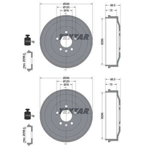 X Textar Mm Bremstrommeln Hinten Passend F R Vw Amarok Links Rechts