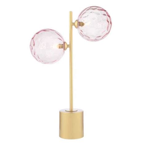 Gold Table Lamp With Pink Glass Globe Shades Lighting Company Uk