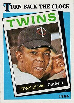 1989 Topps Minnesota Twins Tony Oliva Card 665 Turn Back The Clock HOF