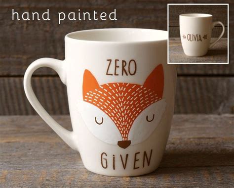 Zero Fox Given Mug Hand Painted Personalized Woodland Nursery