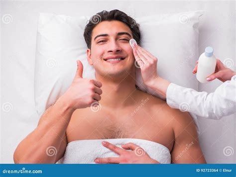 The Handsome Man In Spa Massage Concept Stock Photo Image Of Cosmetic