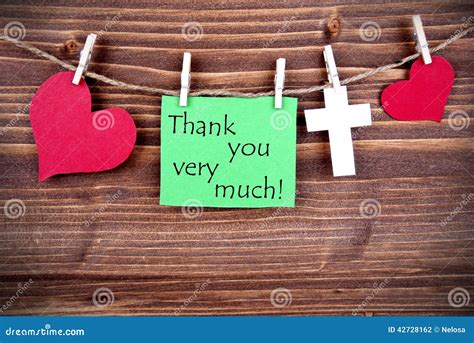 Green Tag With Thank You Very Much Stock Photo Image Of Lettering