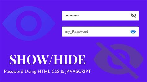 How To Hide And Show Password On Website Using HTML CSS JavaScript