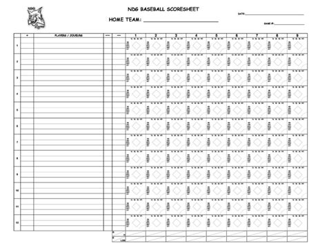 30 Printable Baseball Scoresheet Scorecard Templates Templatelab