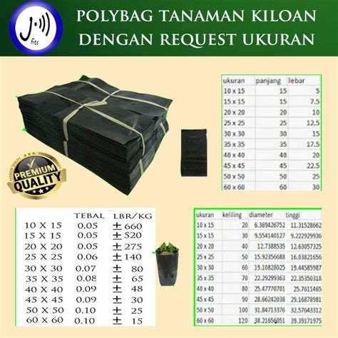 Jual Polybag Tanamannya Kiloan Polibag Polibek Plastik Semai 1 Kg