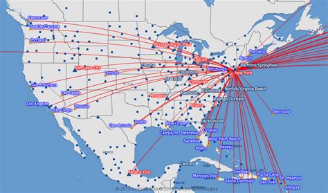 Delta Air Lines Route Map North America From New York Jfk And Laguardia