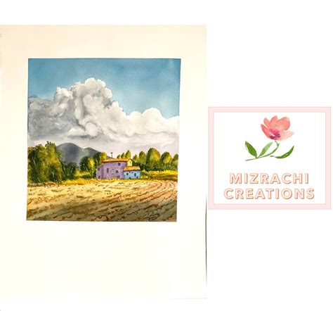 Watercolor Landscape Sketch Painting Version B - Etsy