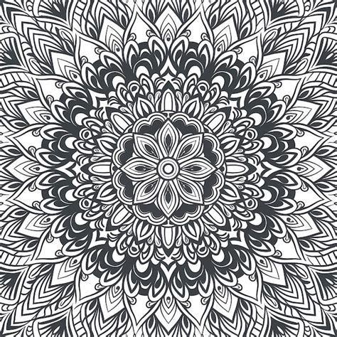 A Black And White Pattern Of Mandalas Premium Ai Generated Image